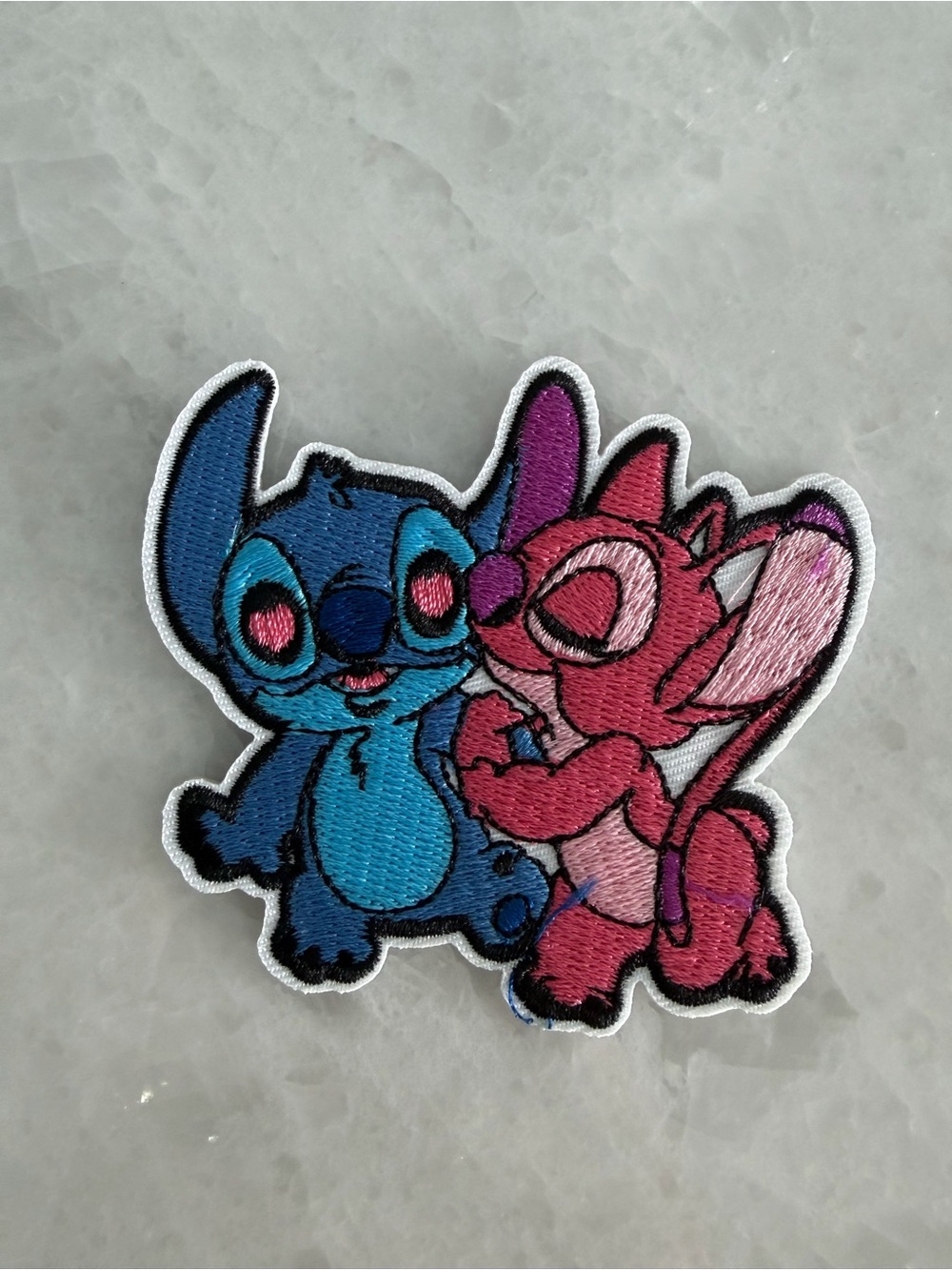 Blue & Pink Small Pets Embroidered Patch - Cute Duo